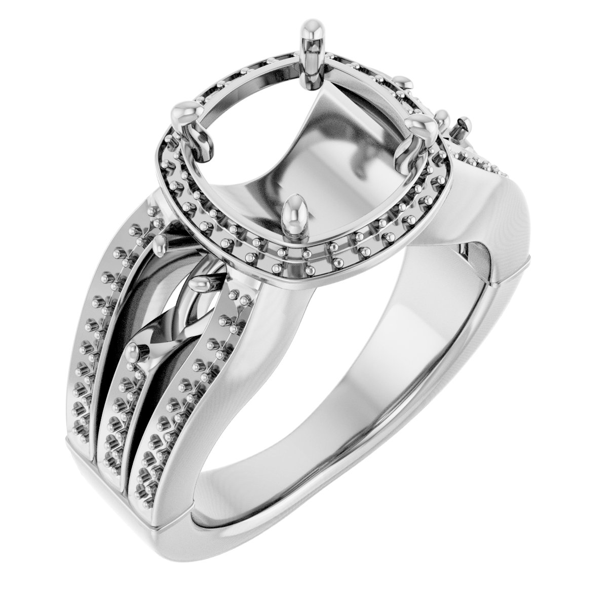 Cushion Halo-Style Engagement Ring Mounting