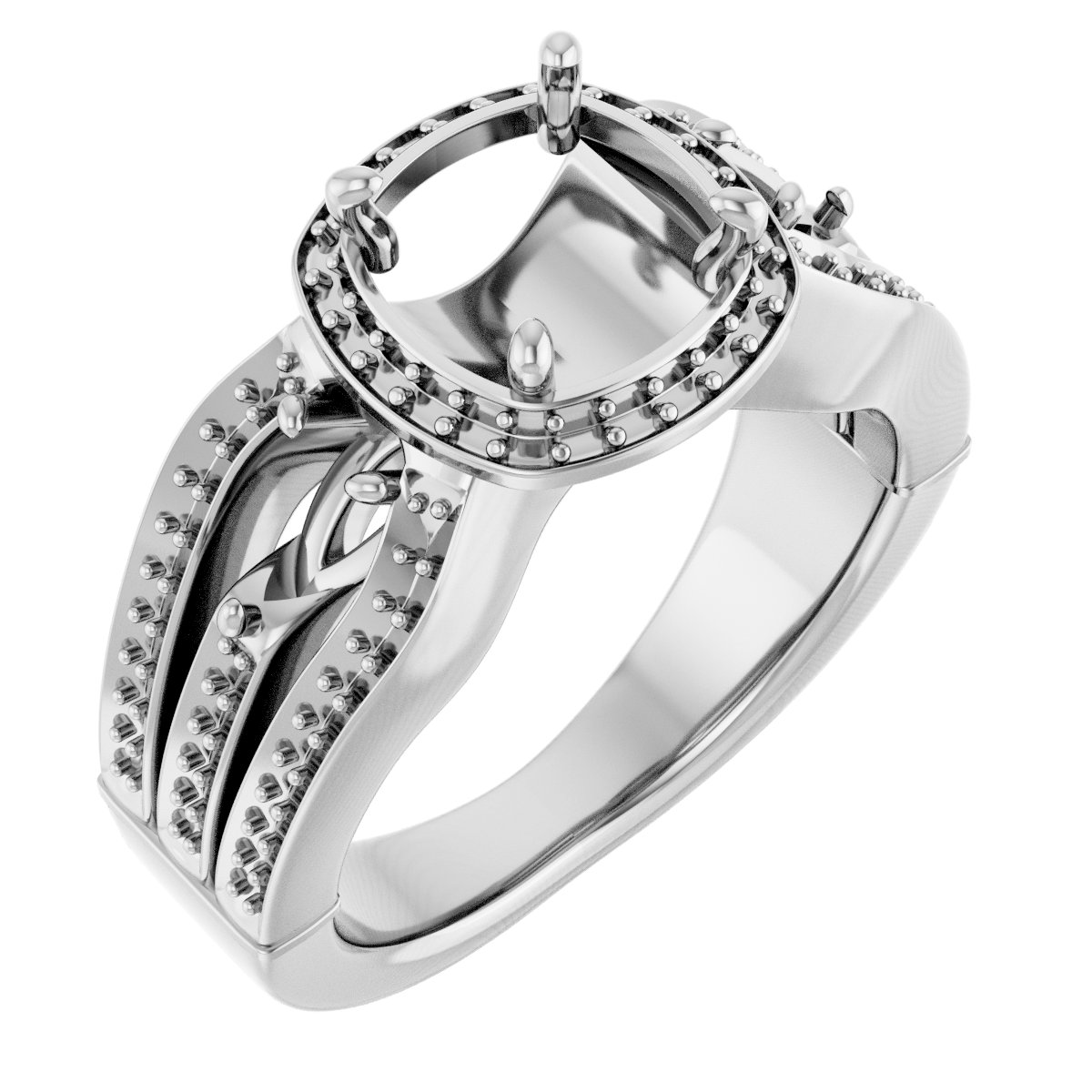 Cushion Halo-Style Engagement Ring Mounting