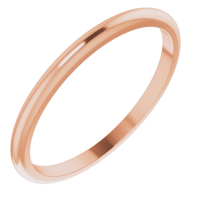 14K Rose 1.5 mm Half Round Band Size 6 Ref 11687669