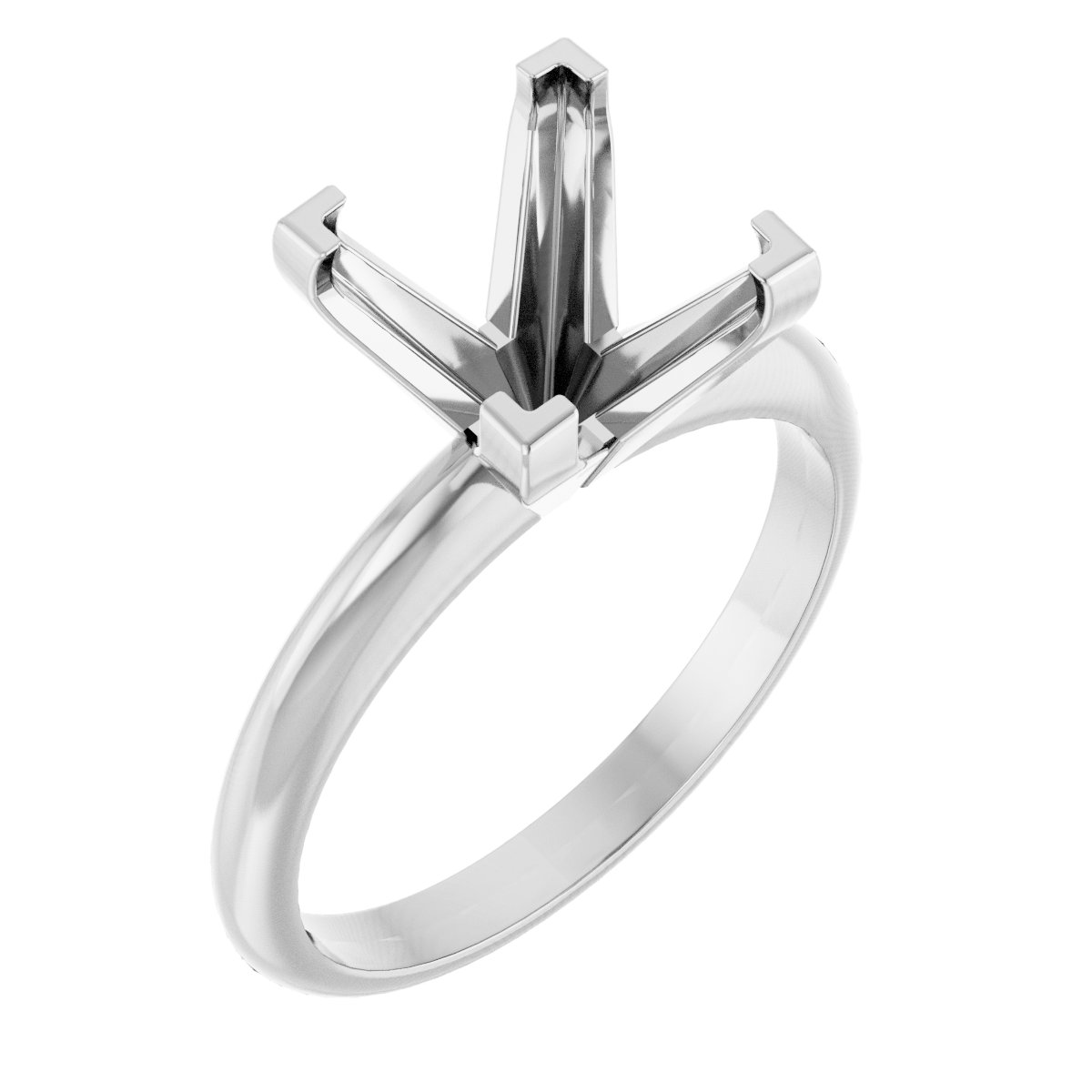 V-Prong Solitaire Engagement Ring