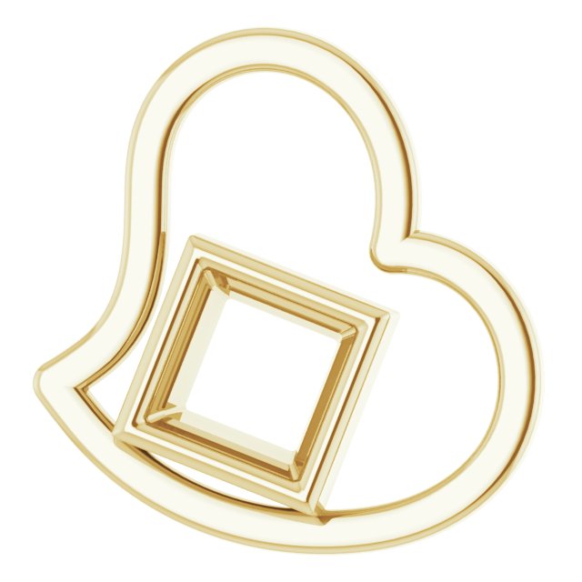 Bezel-Set Heart Pendant
