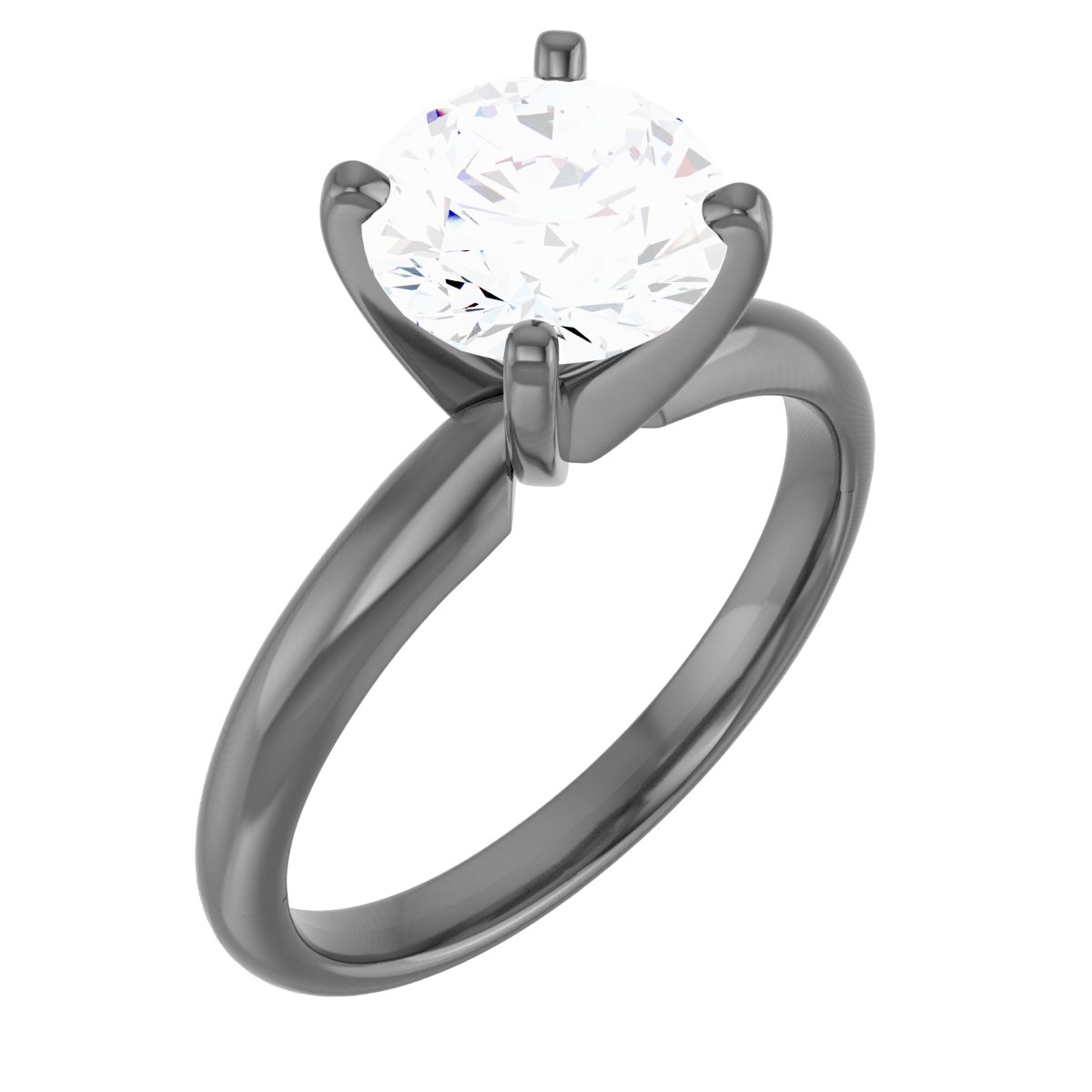 Round 4-Prong Solitaire Comfort Fit Ring Mounting