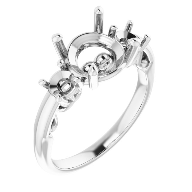 Three-Stone Sculptural Engagement Ring