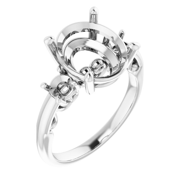 Three-Stone Sculptural Engagement Ring