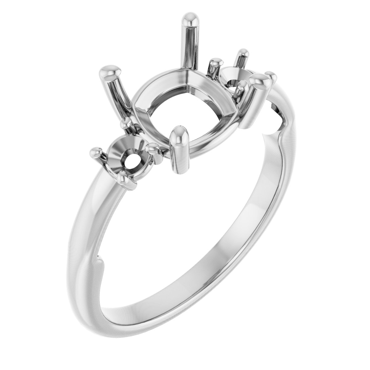 Three-Stone Sculptural Engagement Ring