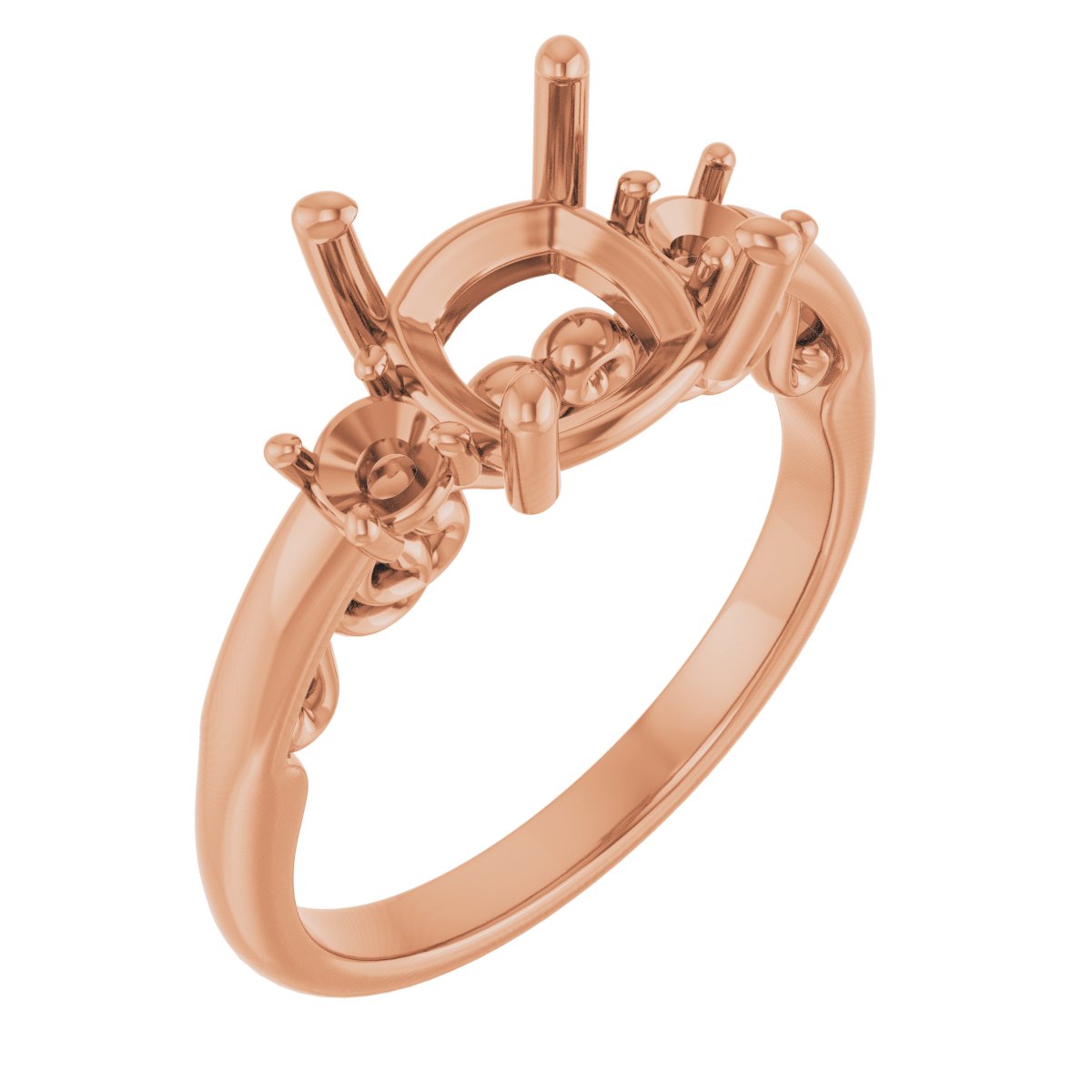 Three-Stone Sculptural Engagement Ring