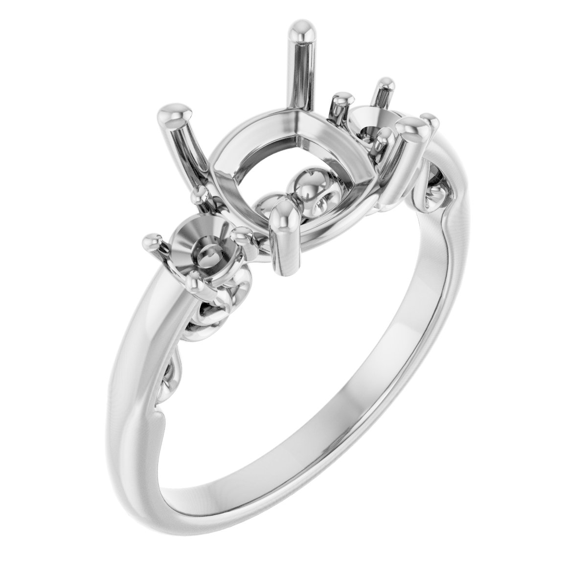 Three-Stone Sculptural Engagement Ring