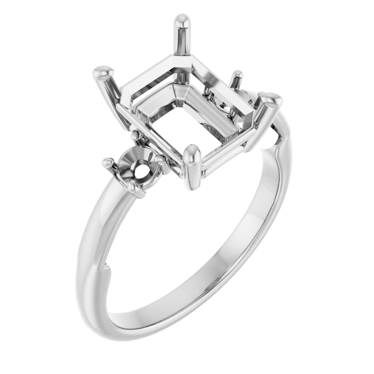 Three-Stone Sculptural Engagement Ring