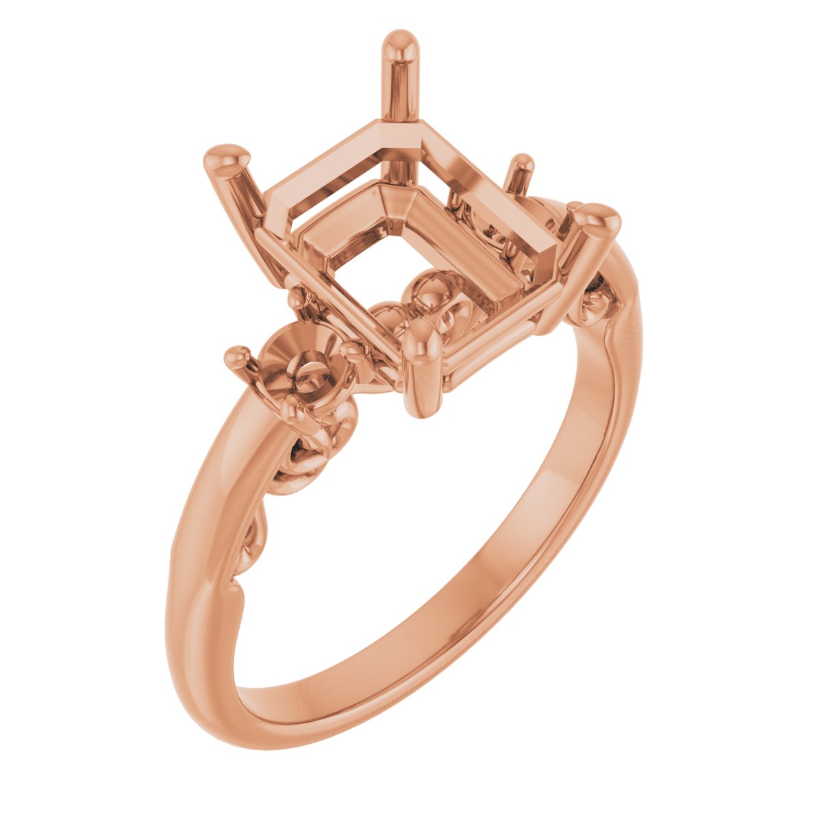Three-Stone Sculptural Engagement Ring