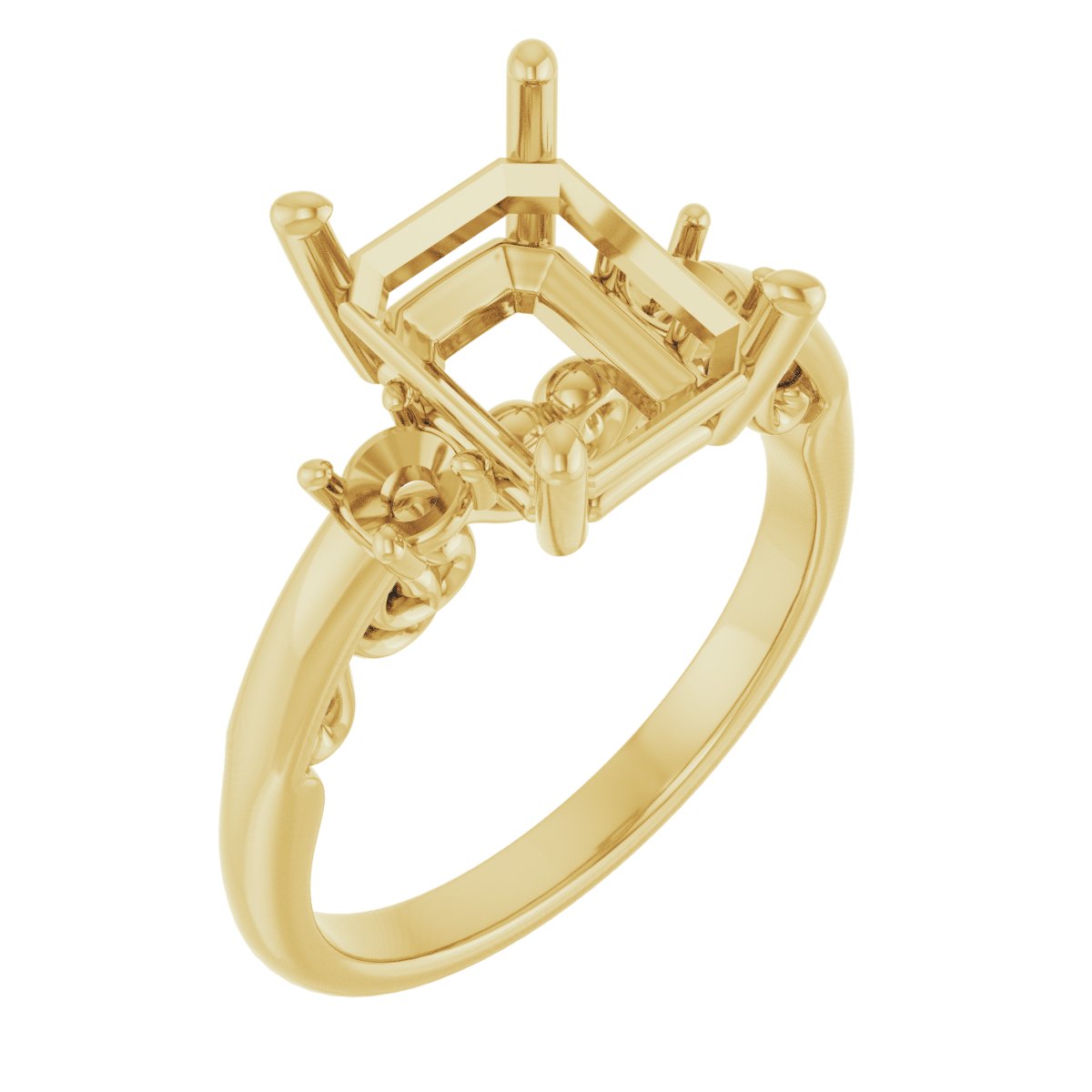 Three-Stone Sculptural Engagement Ring