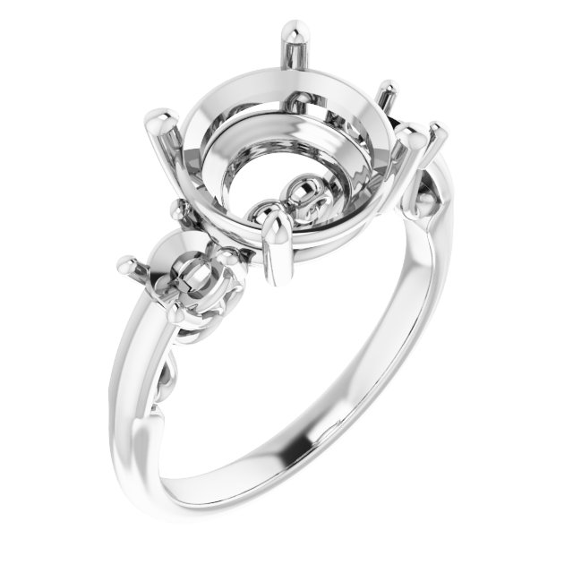 Three-Stone Sculptural Engagement Ring