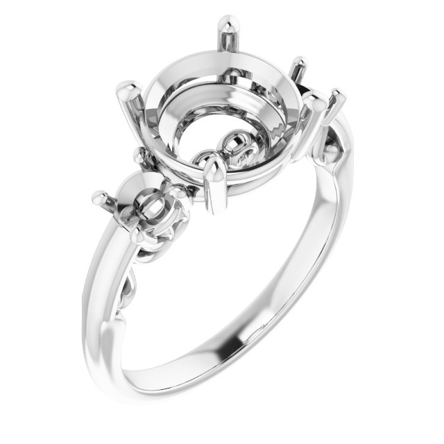 Three-Stone Sculptural Engagement Ring