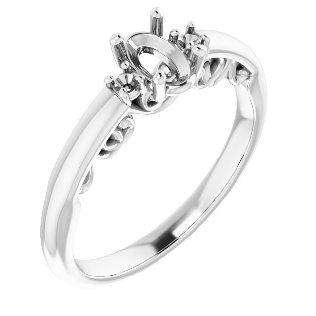 Three-Stone Sculptural Engagement Ring