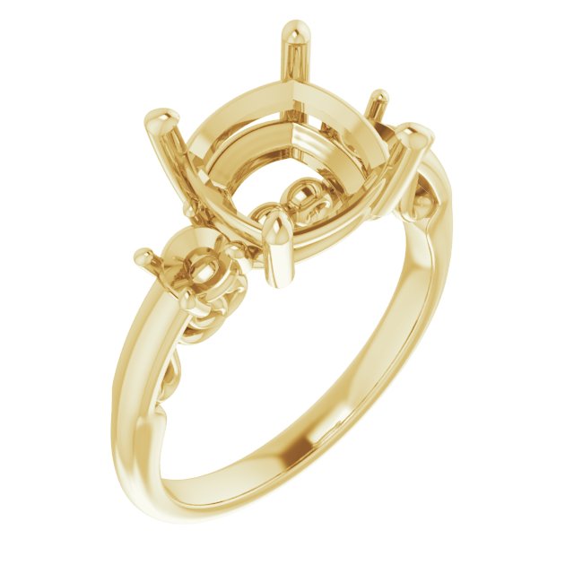 Three-Stone Sculptural Engagement Ring