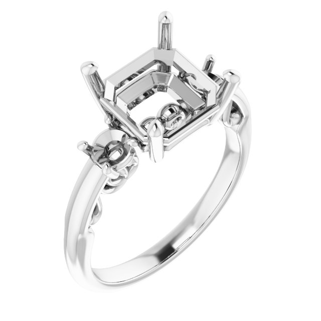 Three-Stone Sculptural Engagement Ring
