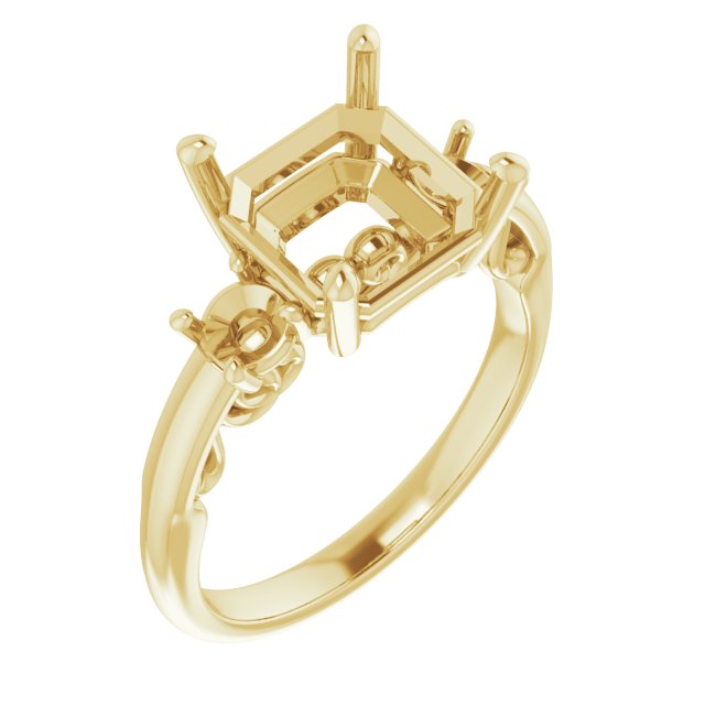Three-Stone Sculptural Engagement Ring