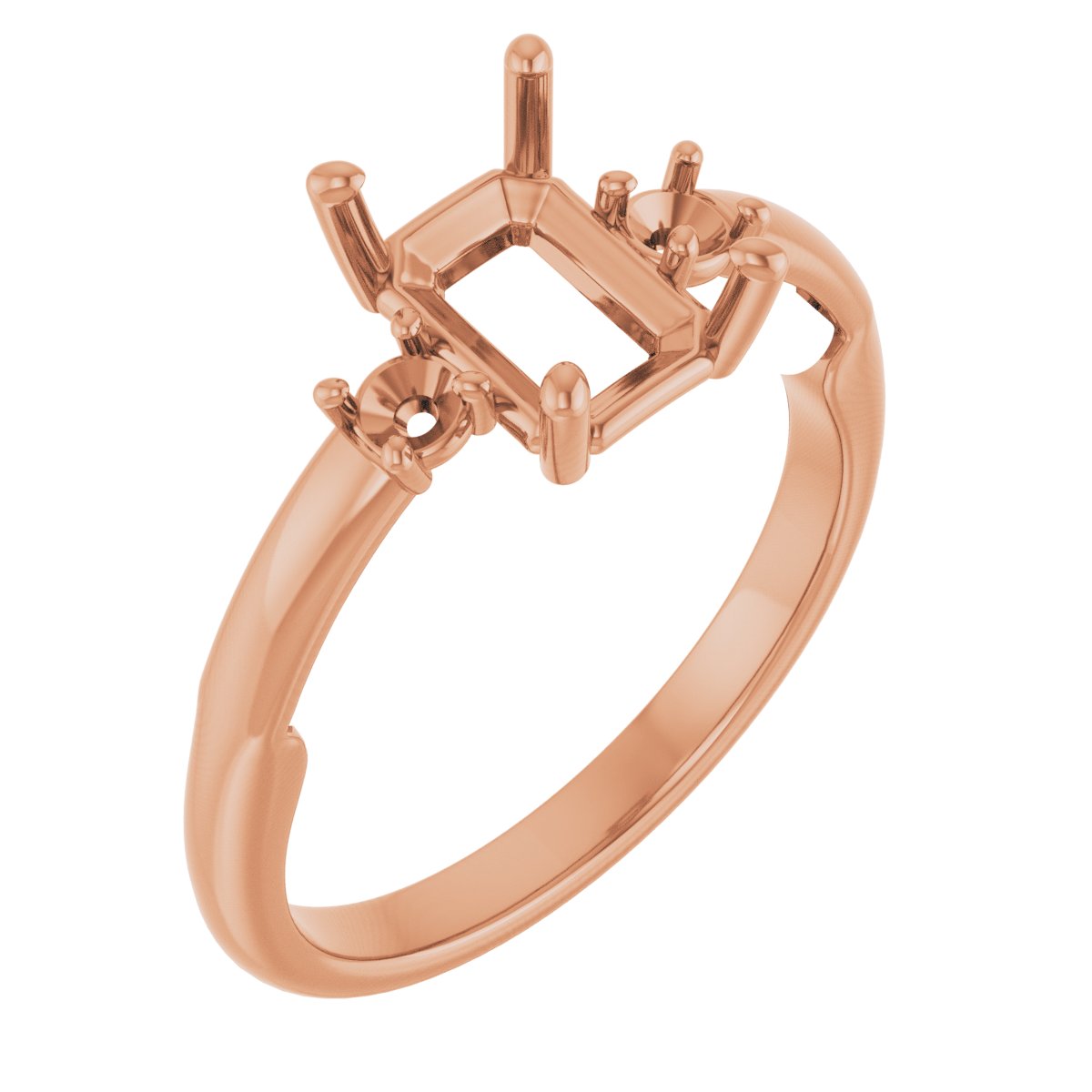 Three-Stone Sculptural Engagement Ring