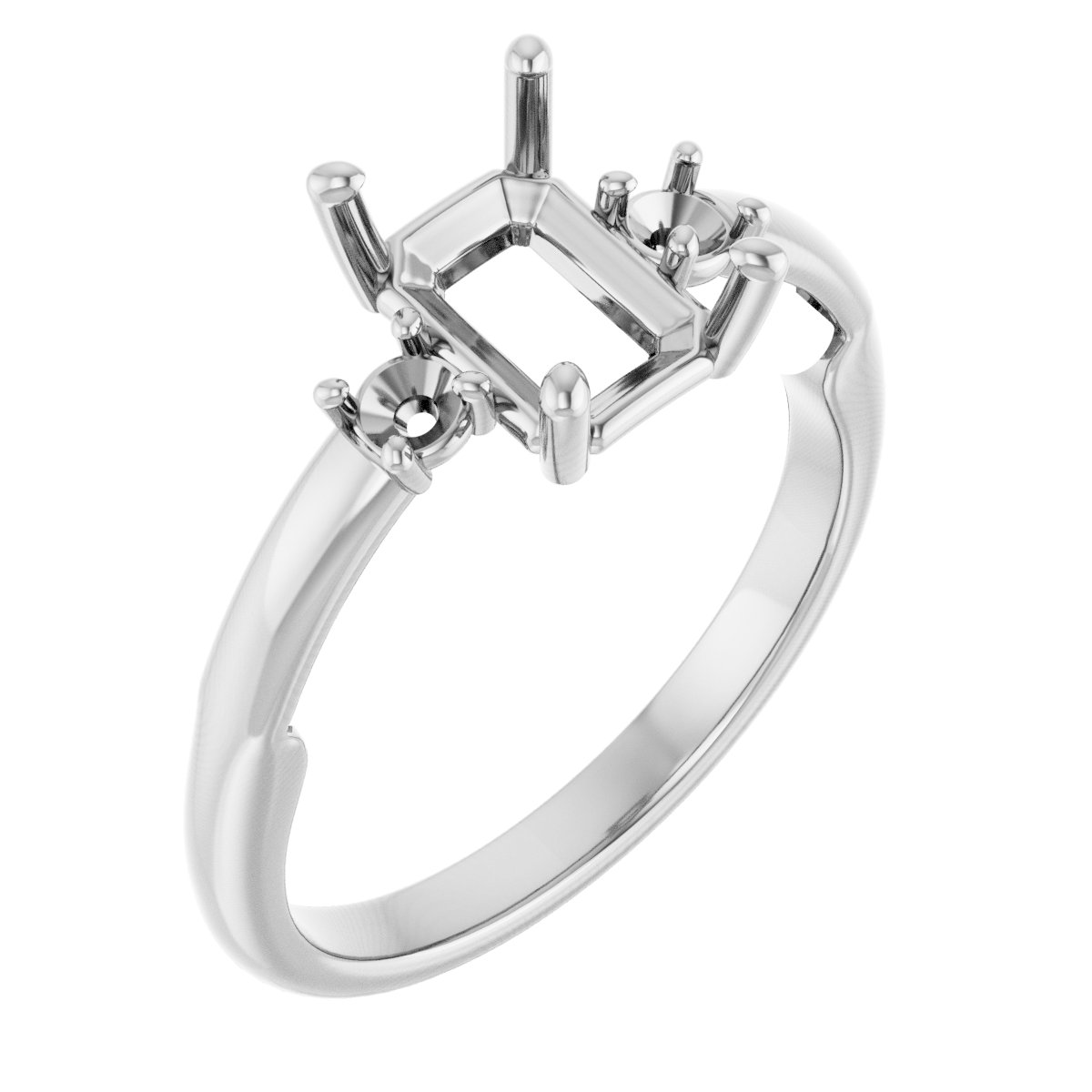 Three-Stone Sculptural Engagement Ring
