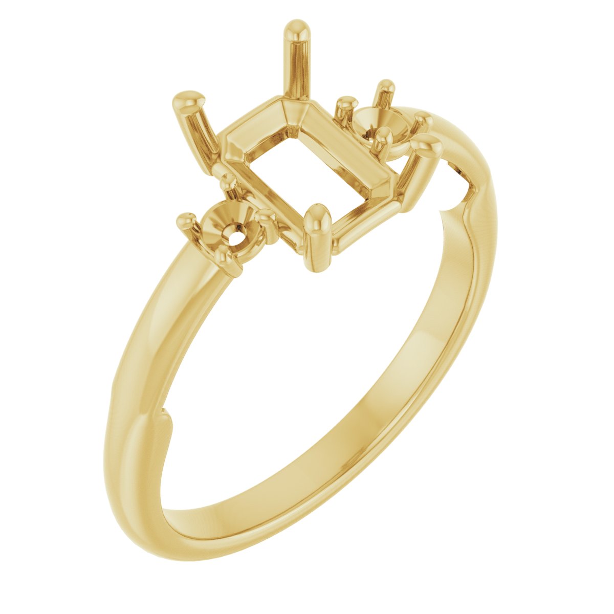 Three-Stone Sculptural Engagement Ring