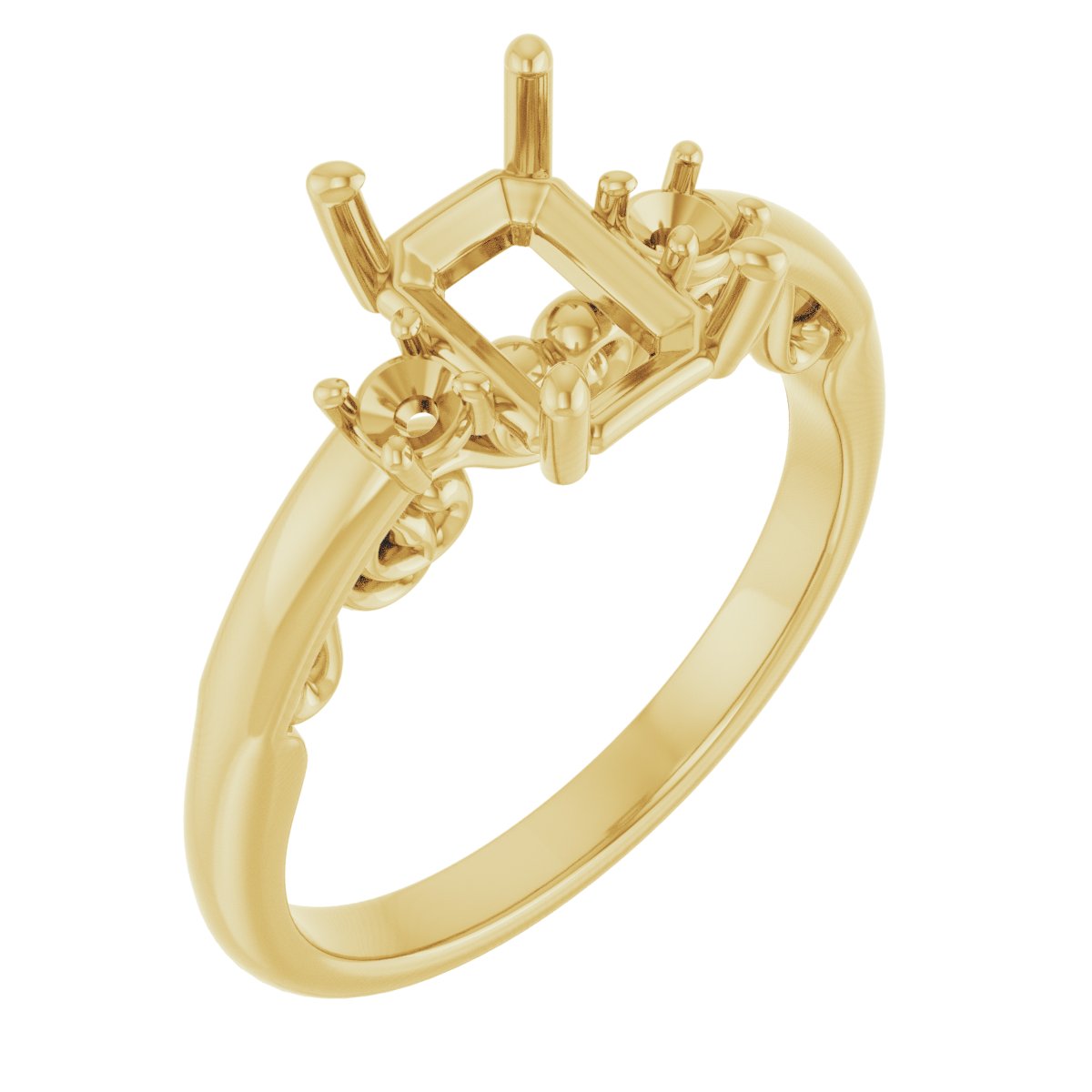 Three-Stone Sculptural Engagement Ring