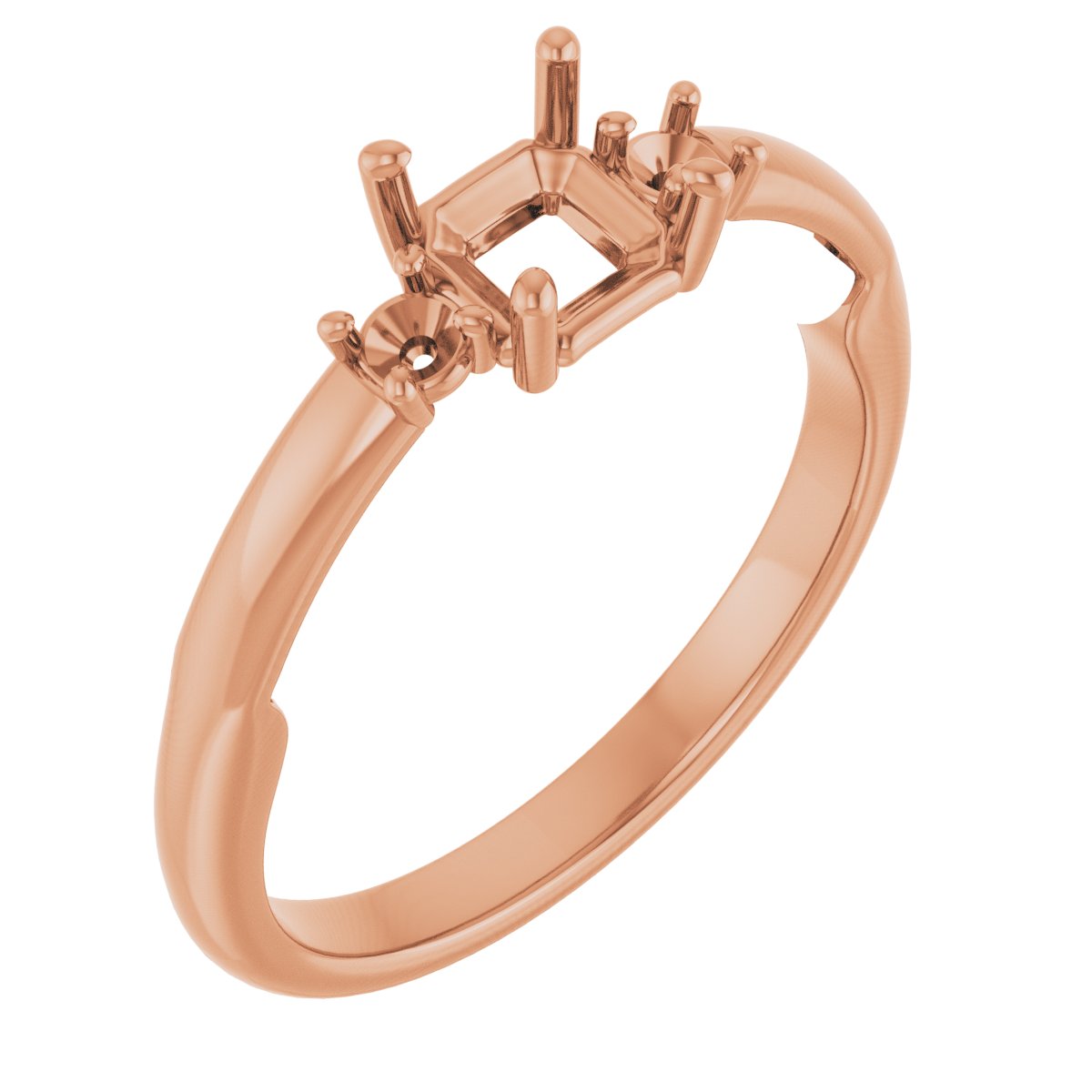 Three-Stone Sculptural Engagement Ring