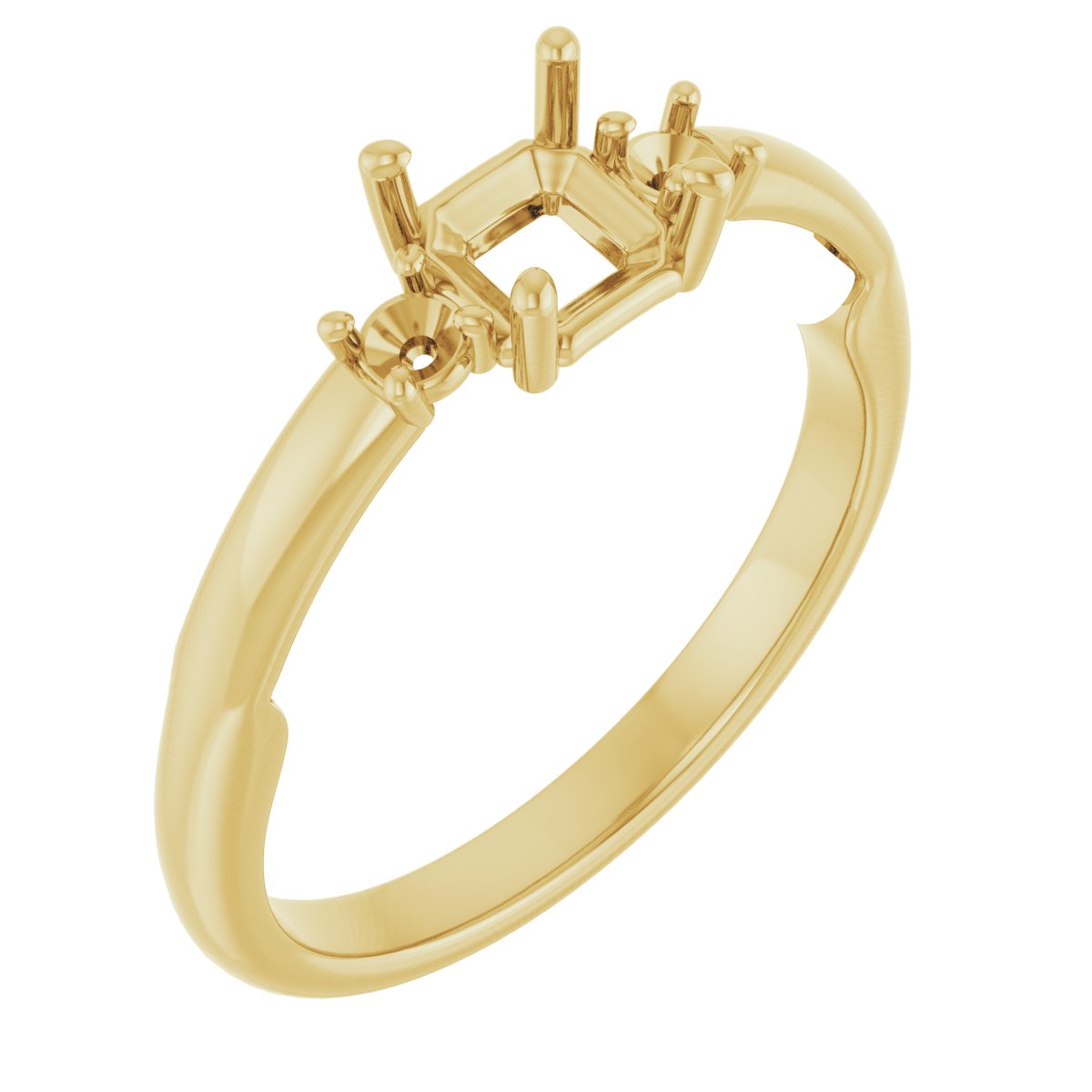 Three-Stone Sculptural Engagement Ring