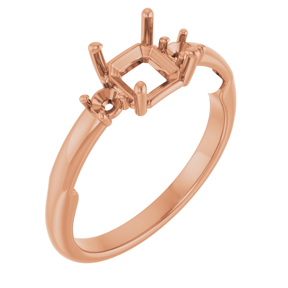 Three-Stone Sculptural Engagement Ring