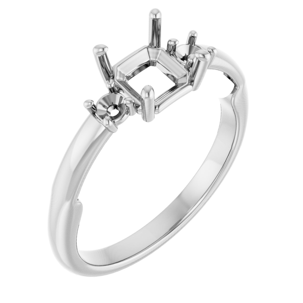 Three-Stone Sculptural Engagement Ring