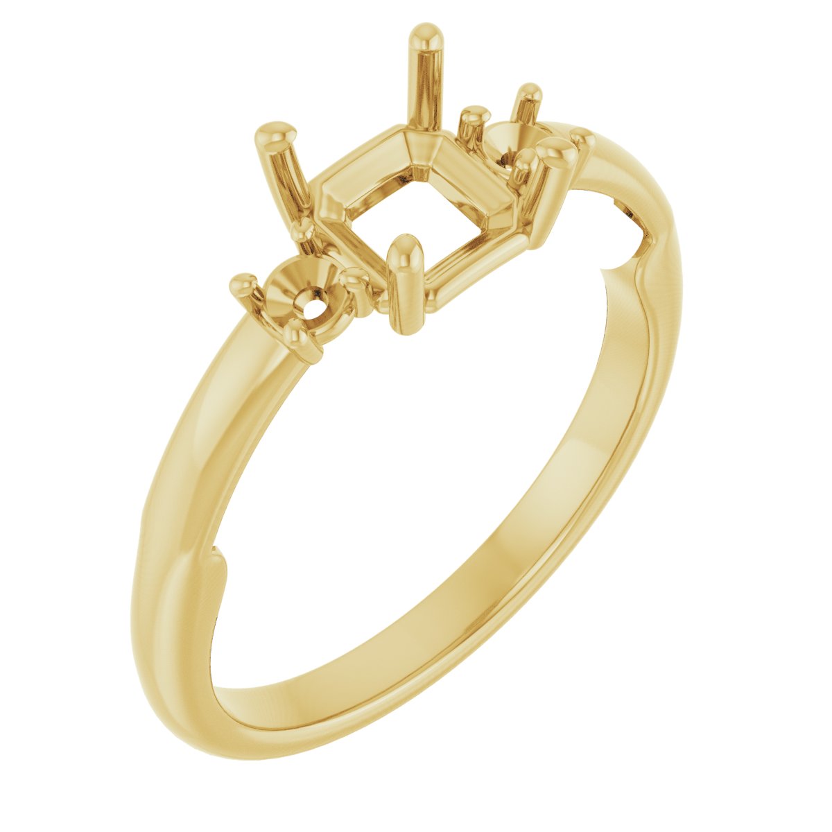 Three-Stone Sculptural Engagement Ring