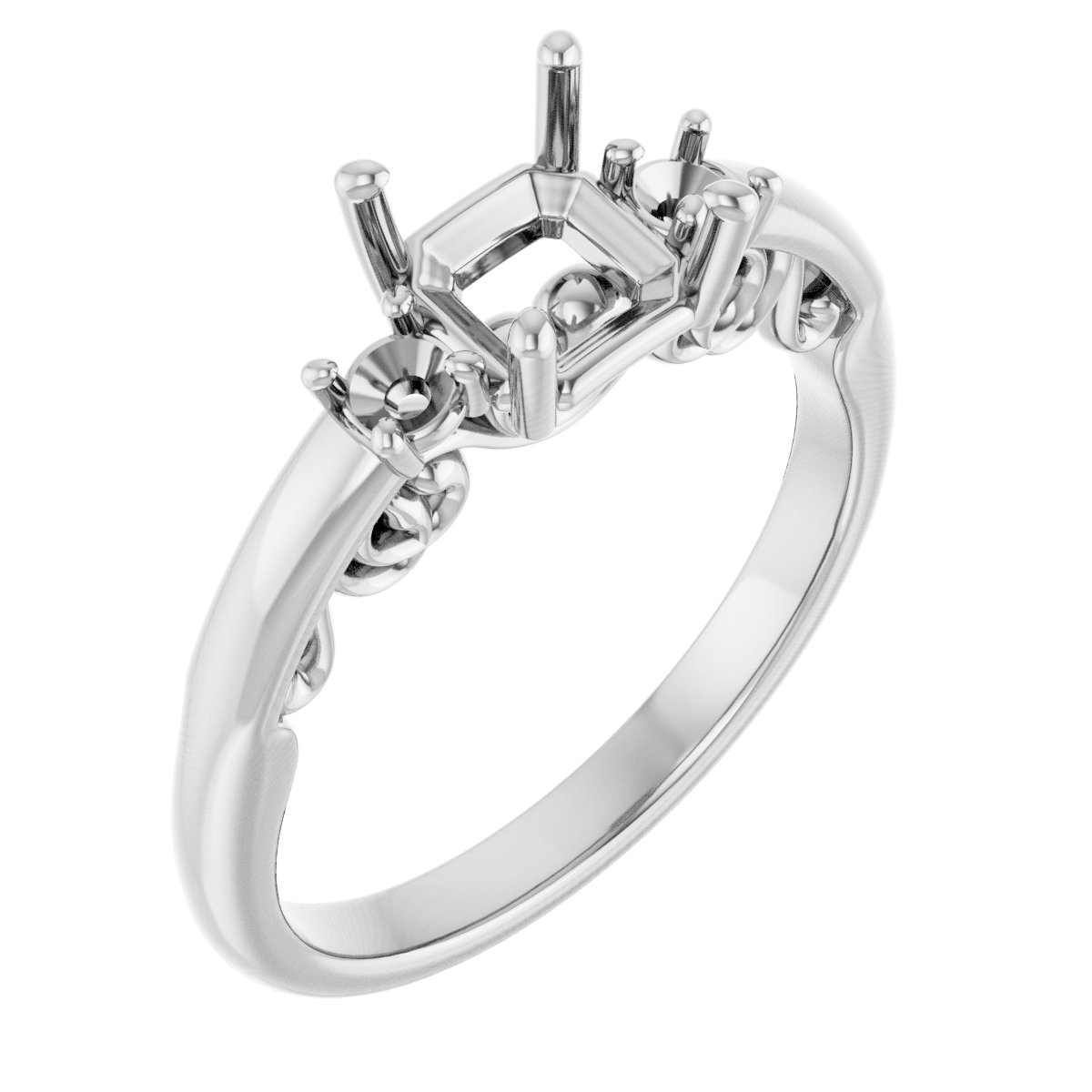 Three-Stone Sculptural Engagement Ring