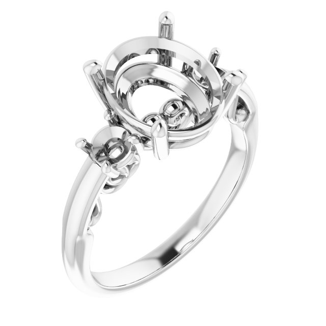 Three-Stone Sculptural Engagement Ring