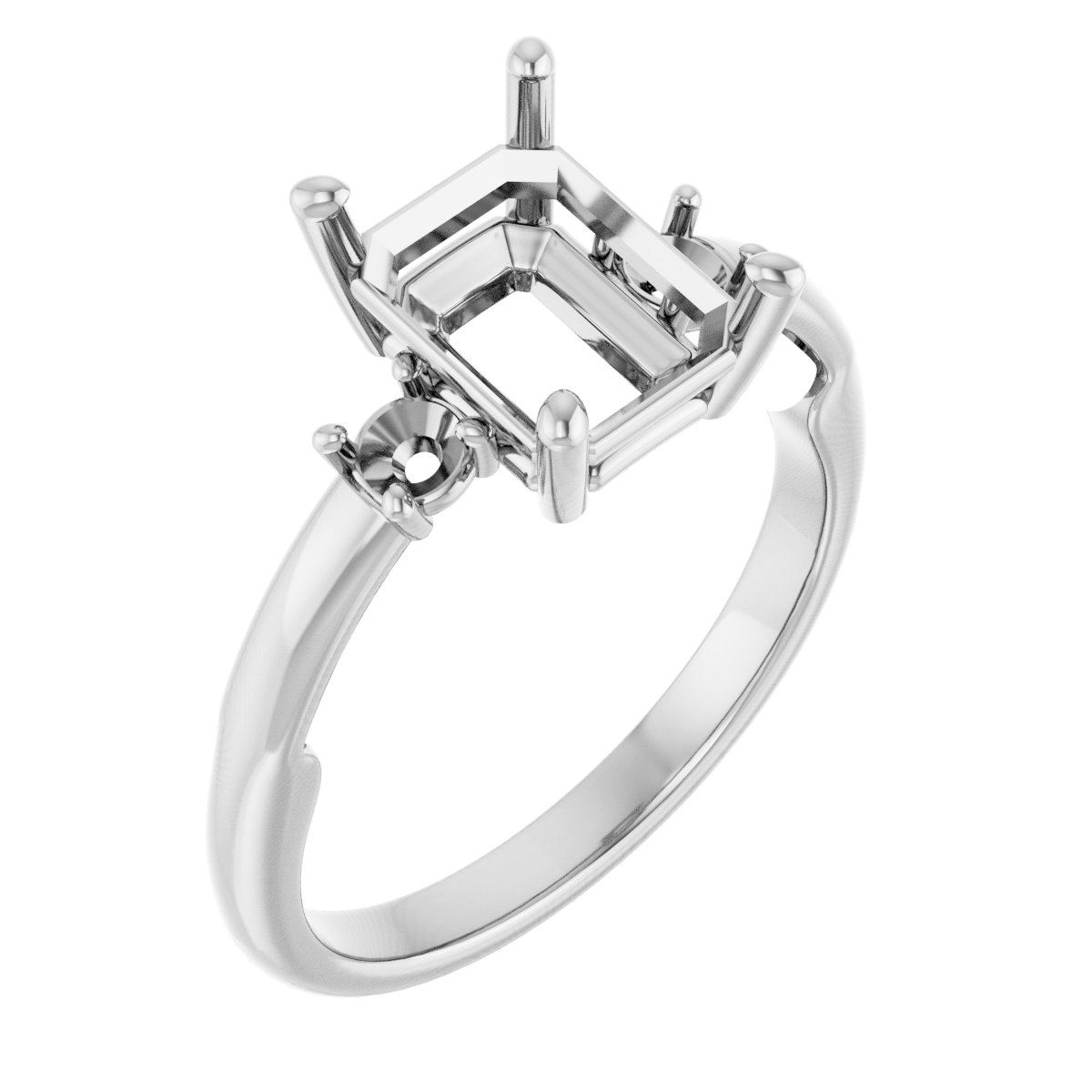 Three-Stone Sculptural Engagement Ring