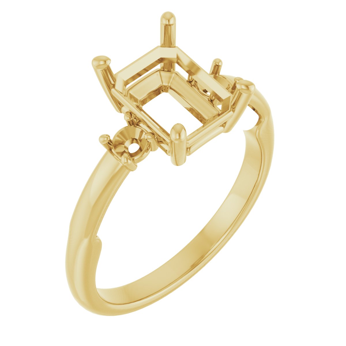 Three-Stone Sculptural Engagement Ring