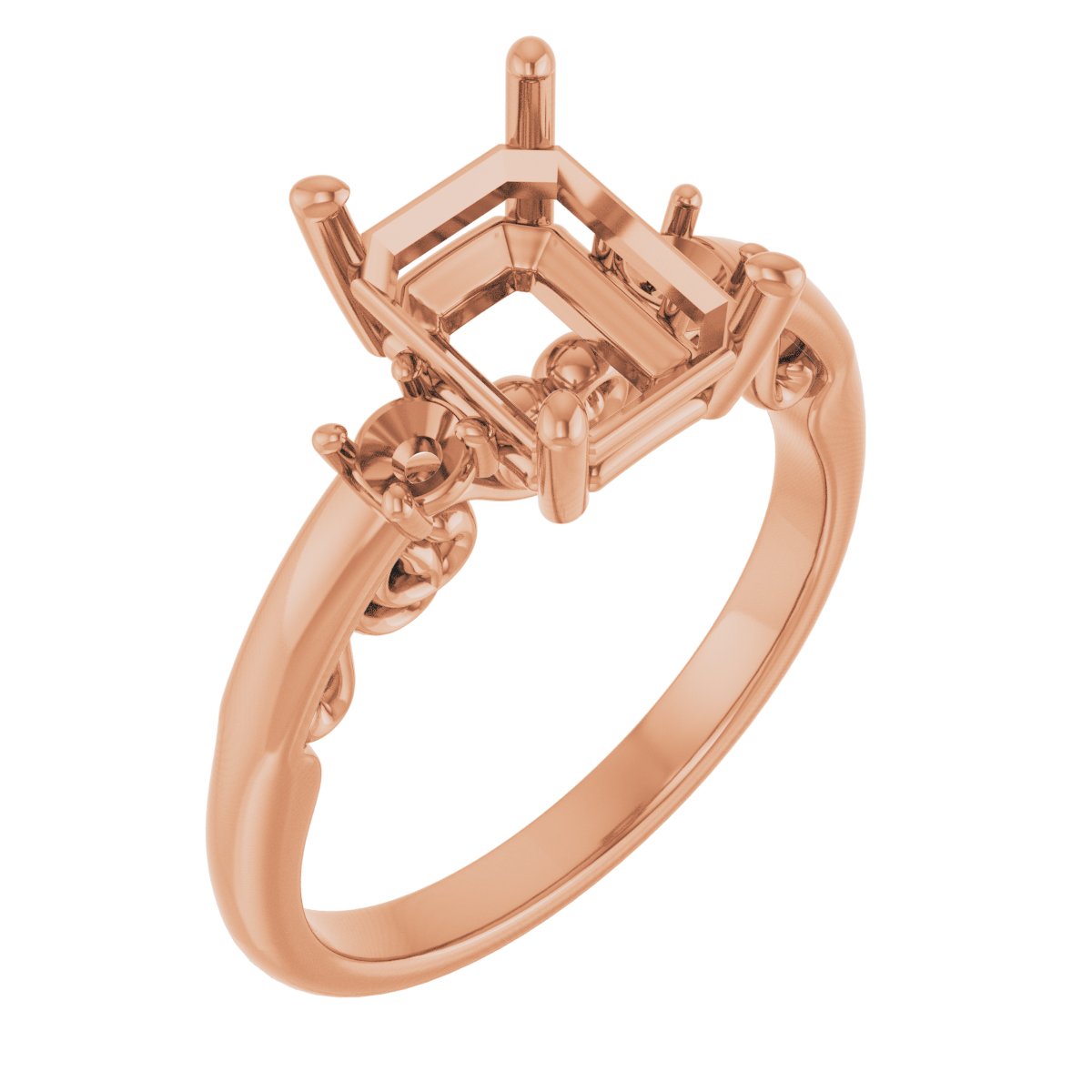 Three-Stone Sculptural Engagement Ring