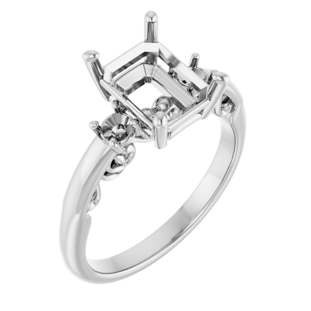 Three-Stone Sculptural Engagement Ring