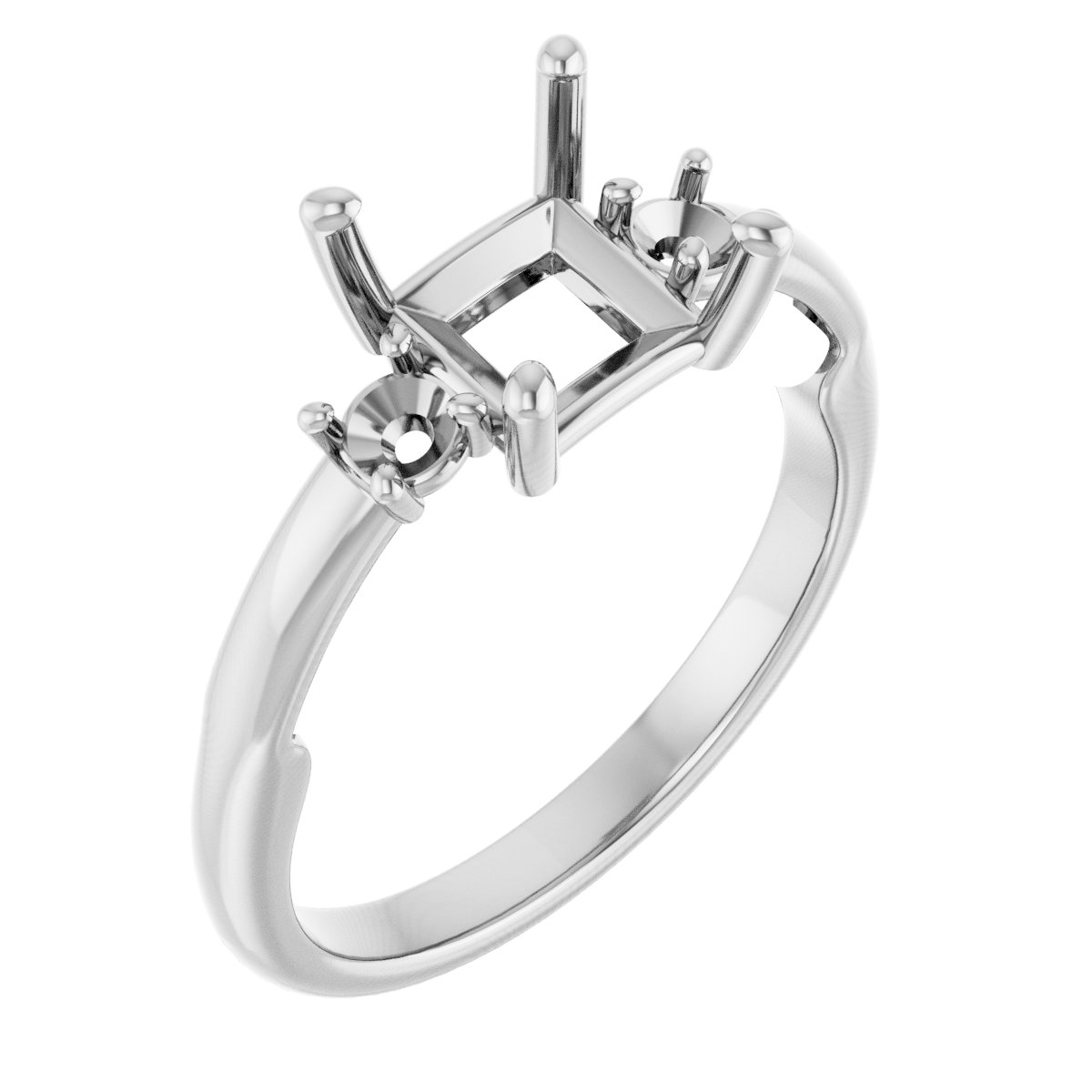 Three-Stone Sculptural Engagement Ring