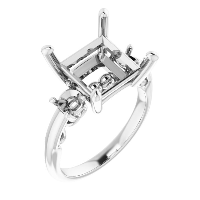 Three-Stone Sculptural Engagement Ring