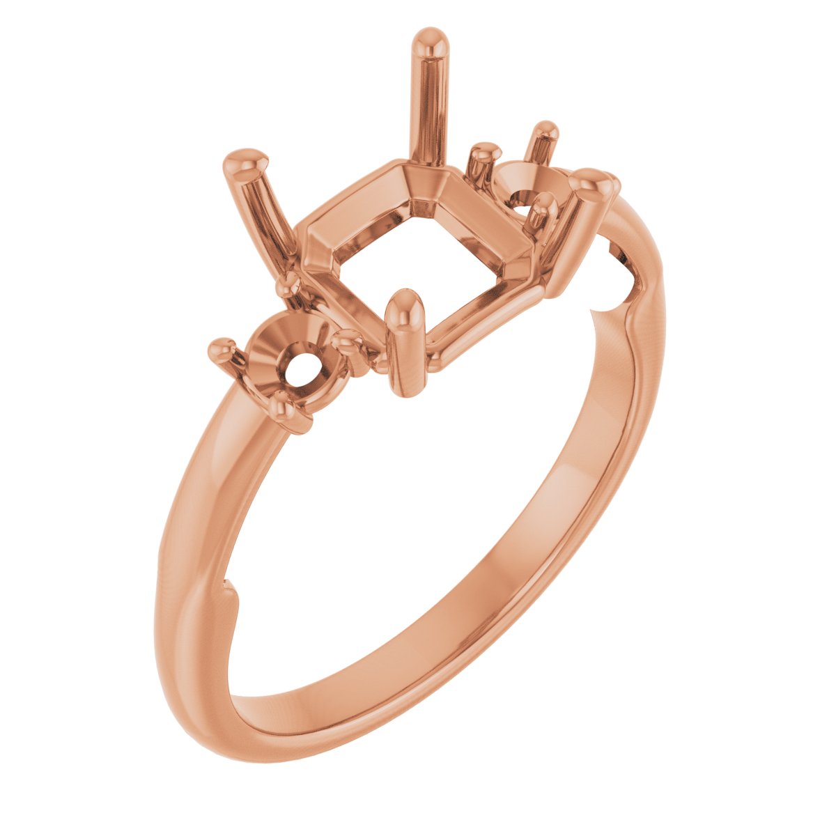 Three-Stone Sculptural Engagement Ring