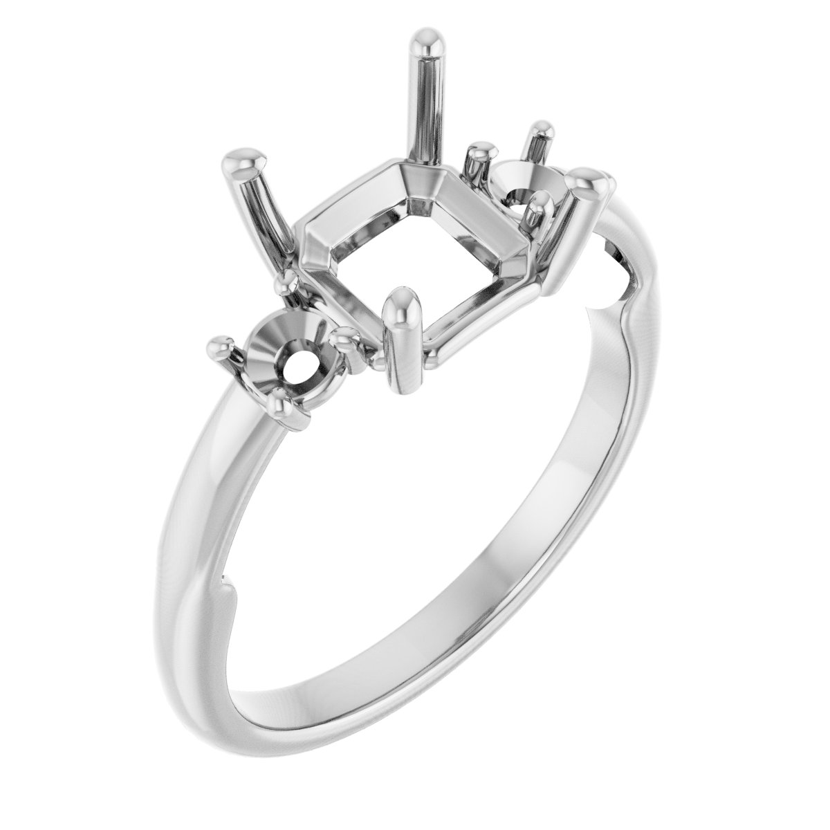 Three-Stone Sculptural Engagement Ring