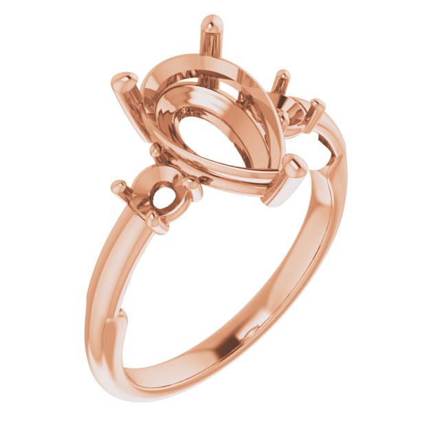 Three-Stone Sculptural Engagement Ring