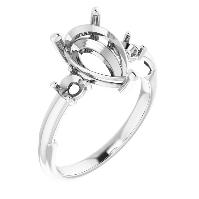 Three-Stone Sculptural Engagement Ring