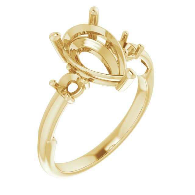 Three-Stone Sculptural Engagement Ring