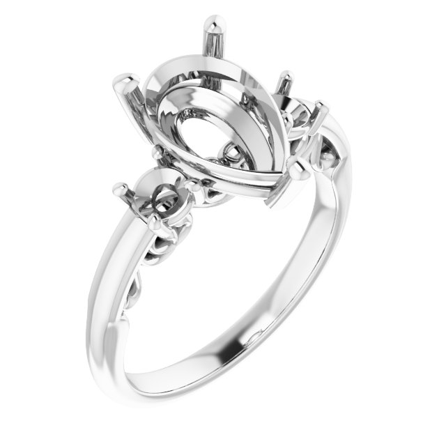 Three-Stone Sculptural Engagement Ring