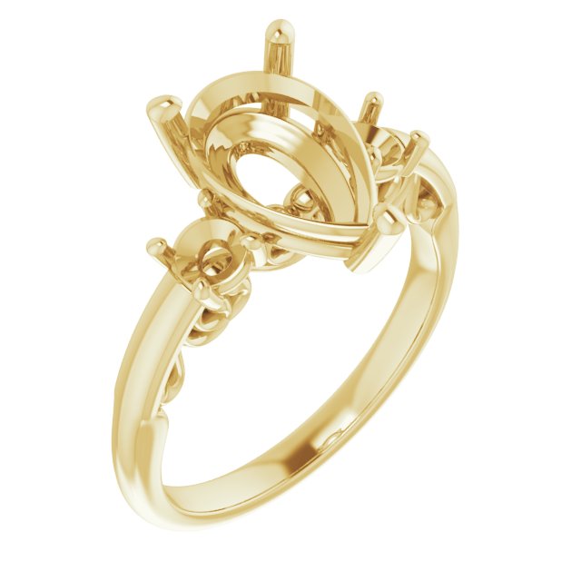 Three-Stone Sculptural Engagement Ring
