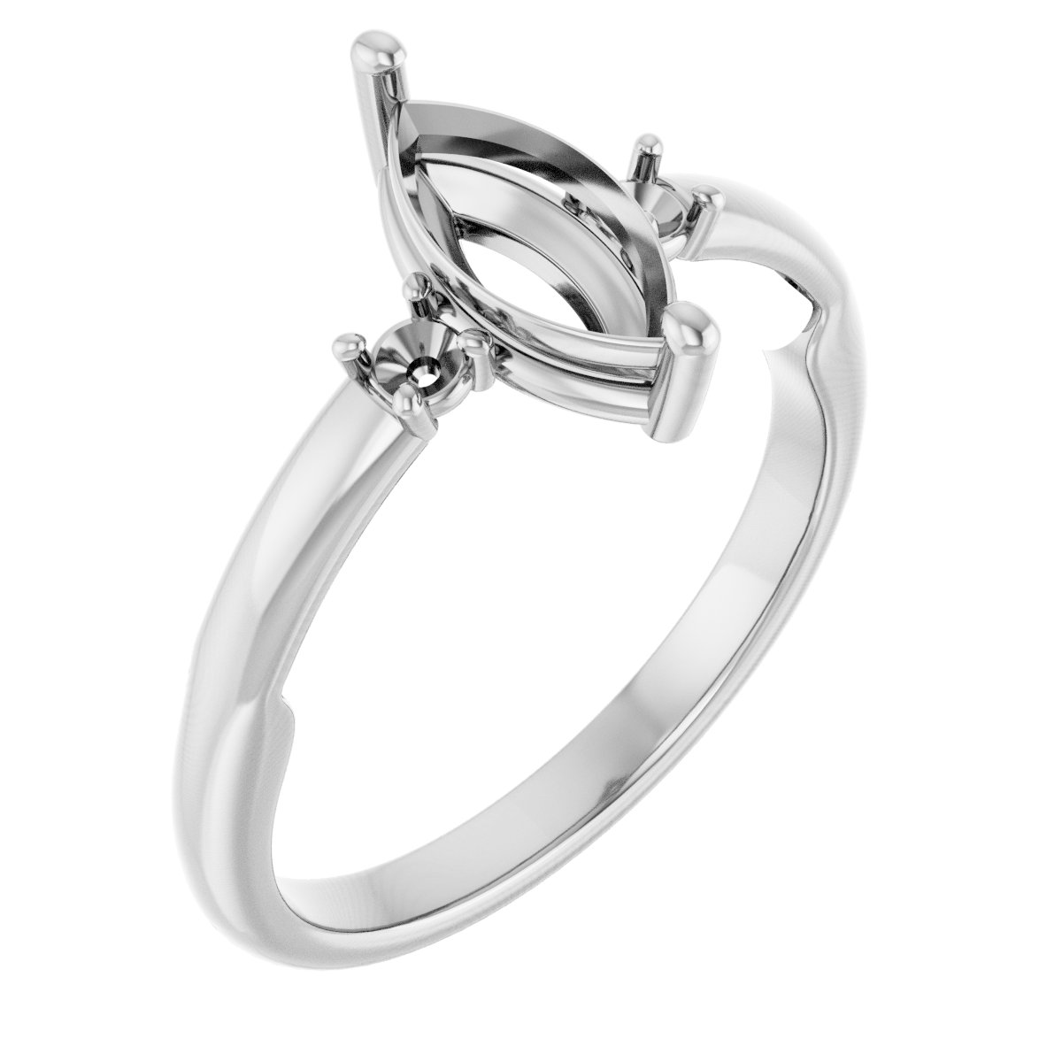 Three-Stone Sculptural Engagement Ring