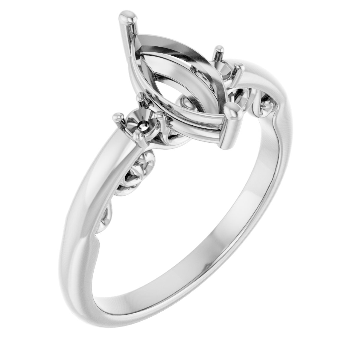 Three-Stone Sculptural Engagement Ring