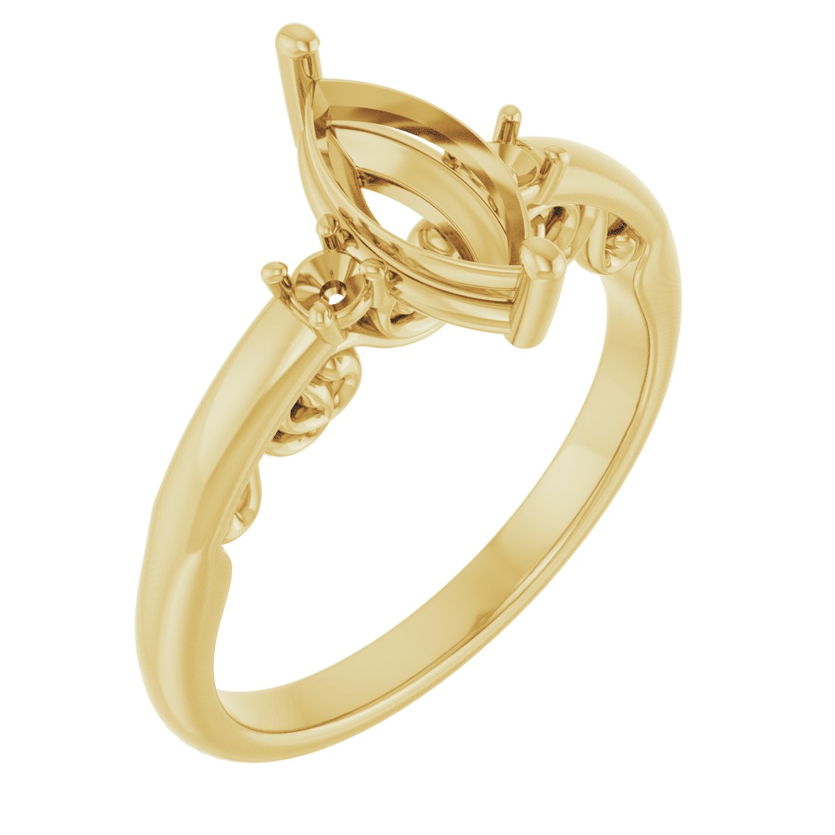 Three-Stone Sculptural Engagement Ring