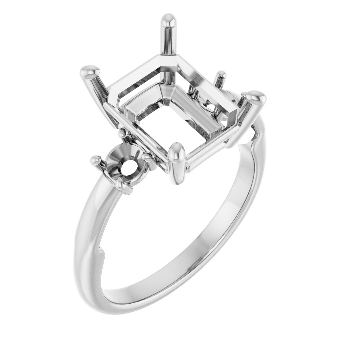 Three-Stone Sculptural Engagement Ring