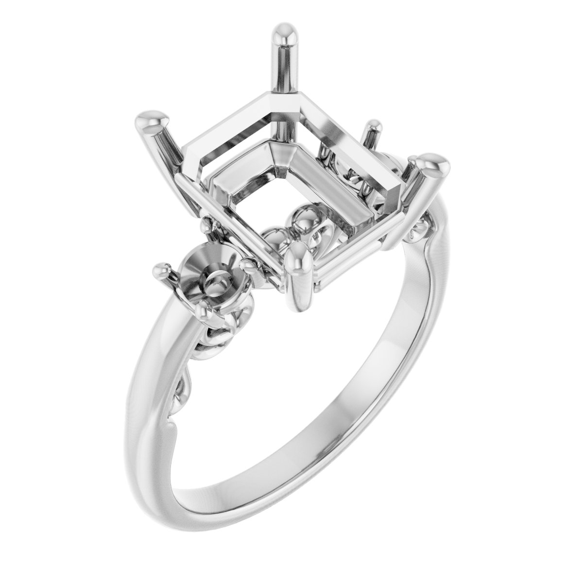 Three-Stone Sculptural Engagement Ring