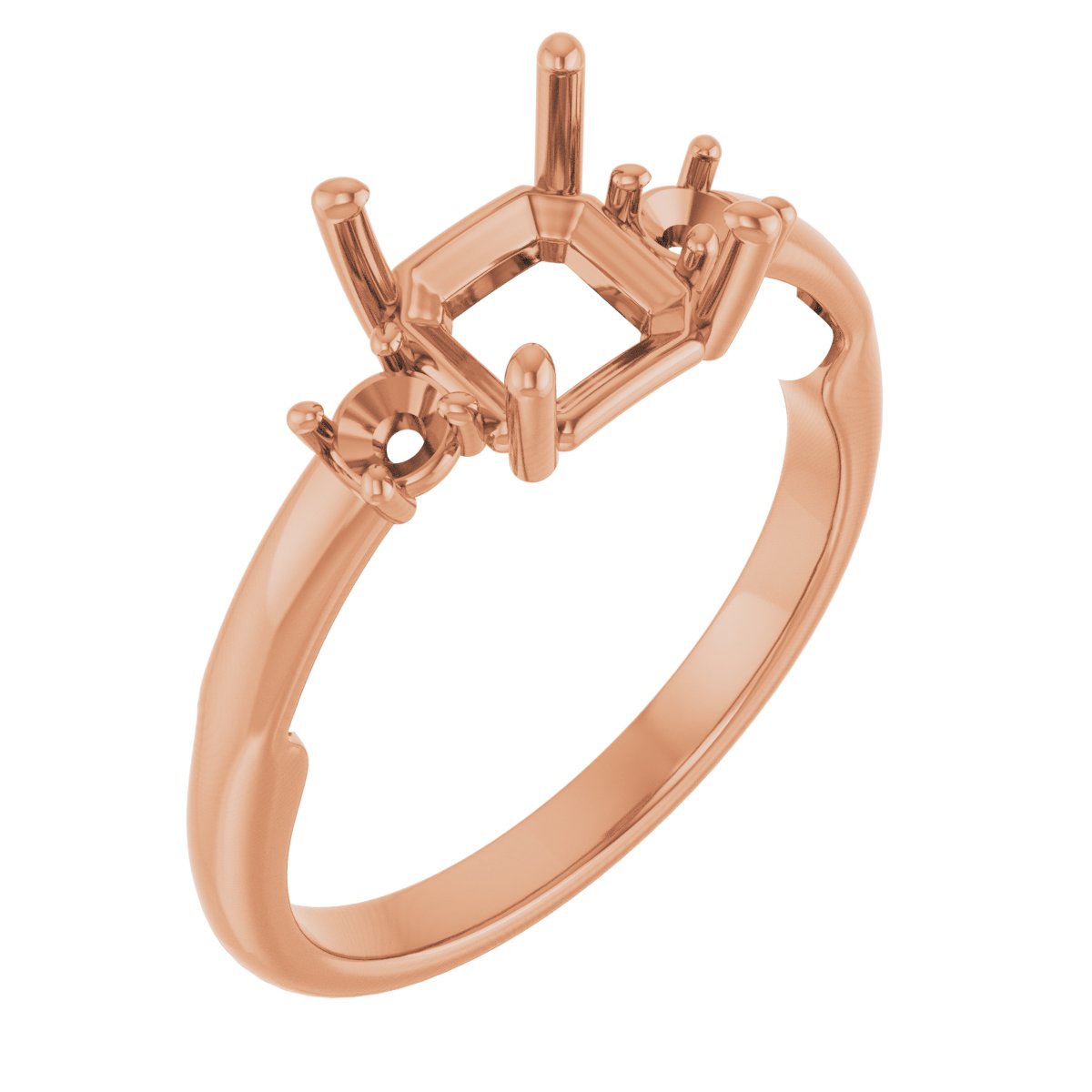 Three-Stone Sculptural Engagement Ring